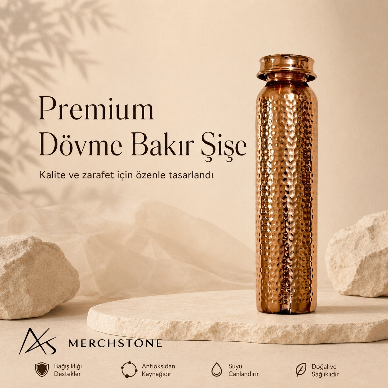 Kalaylı Bakır Matara (700ml)